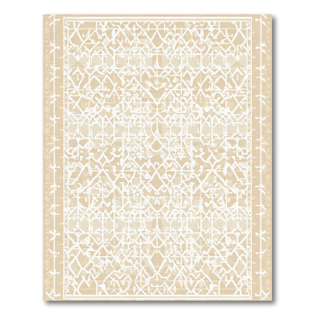Cream Intricate Fretwork Lattice Rug