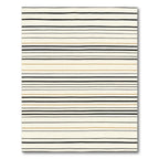 Neutral Cream Black Gold Gray Stripes Rug