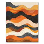 Earthy Orange Wave Abstract Ripples Rug