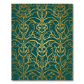 Emerald Gold Floral Art Nouveau Rug
