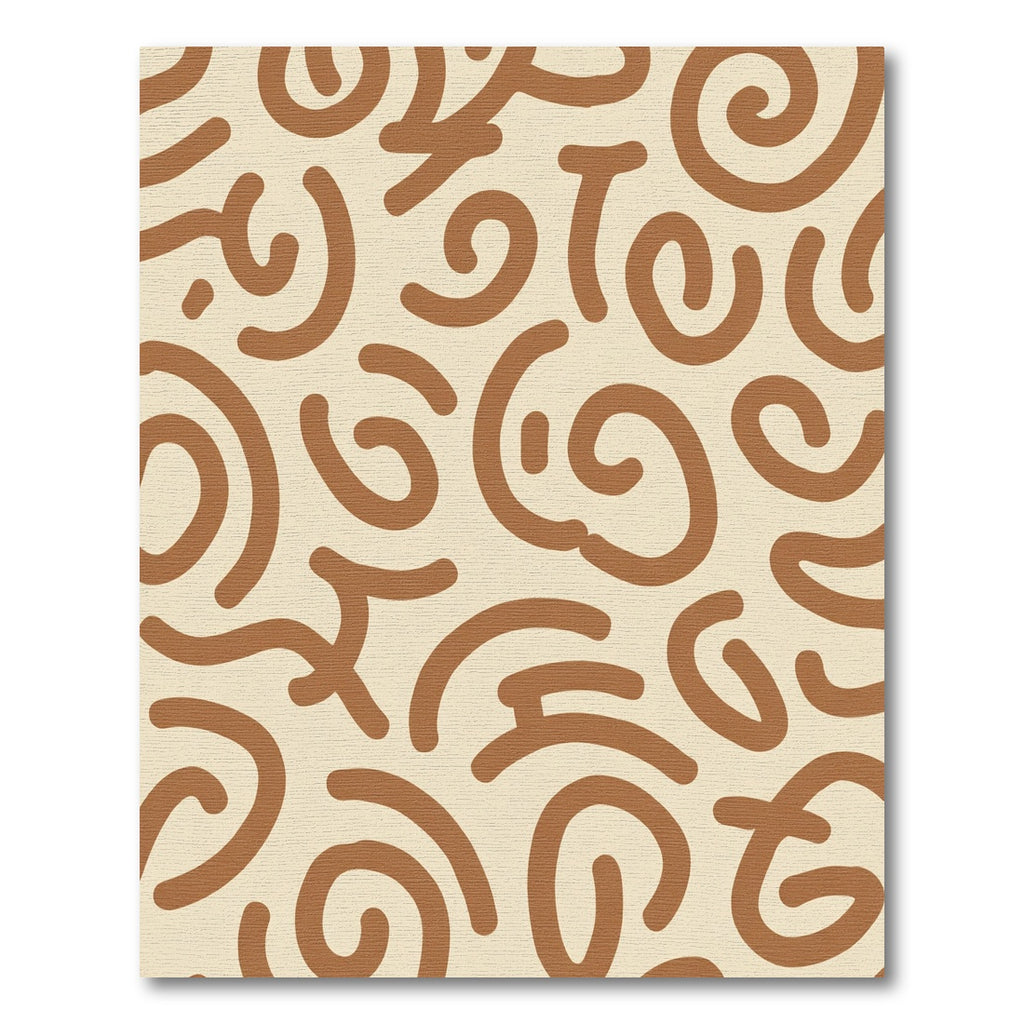 Earthy Brown Abstract Swirls Rug