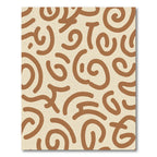 Earthy Brown Abstract Swirls Rug