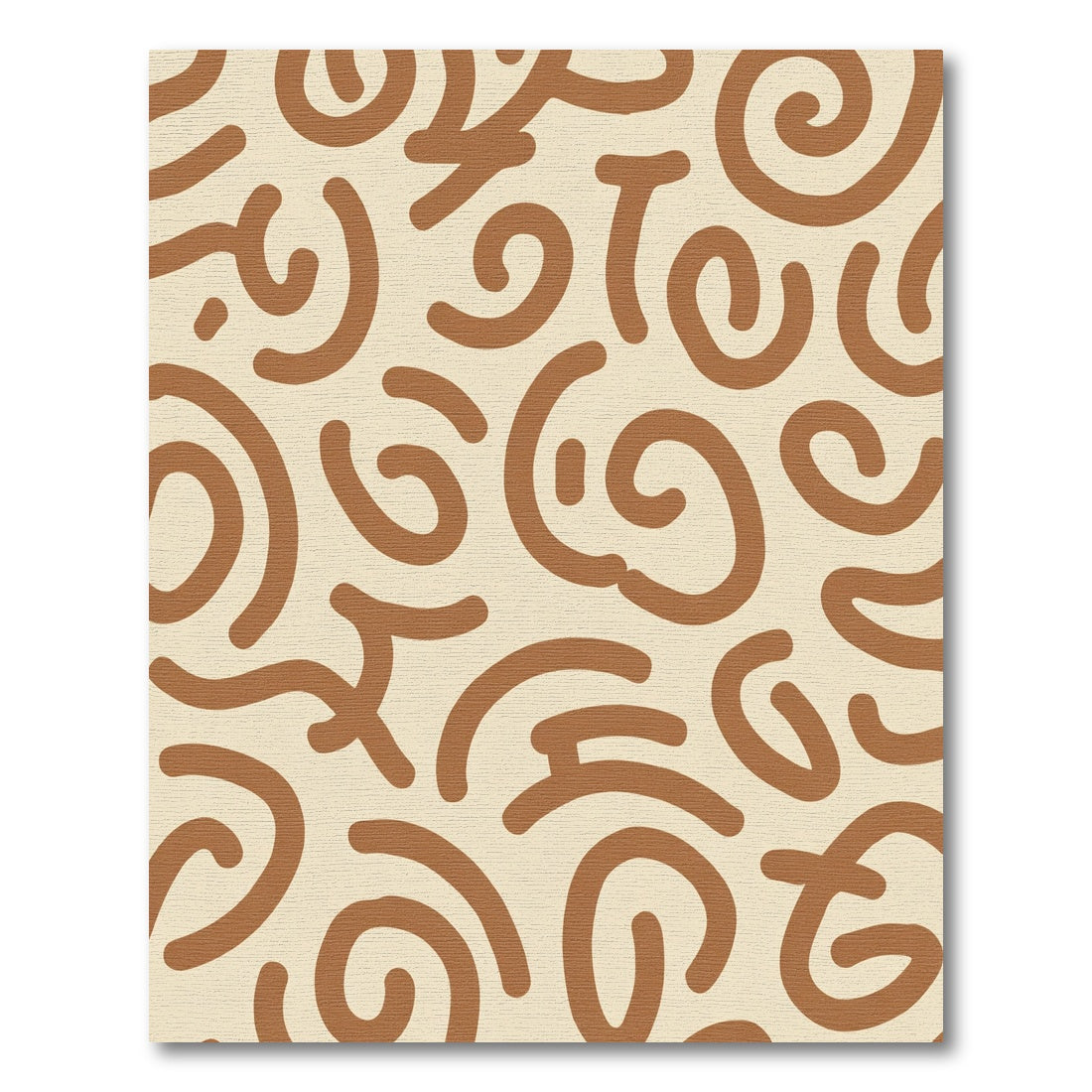 Earthy Brown Abstract Swirls Rug