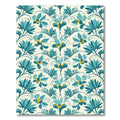 Teal Botanical Medallion Cream Rug