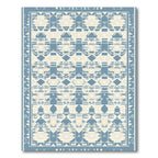 Powder Blue Geometric Aztec Diamond Rug