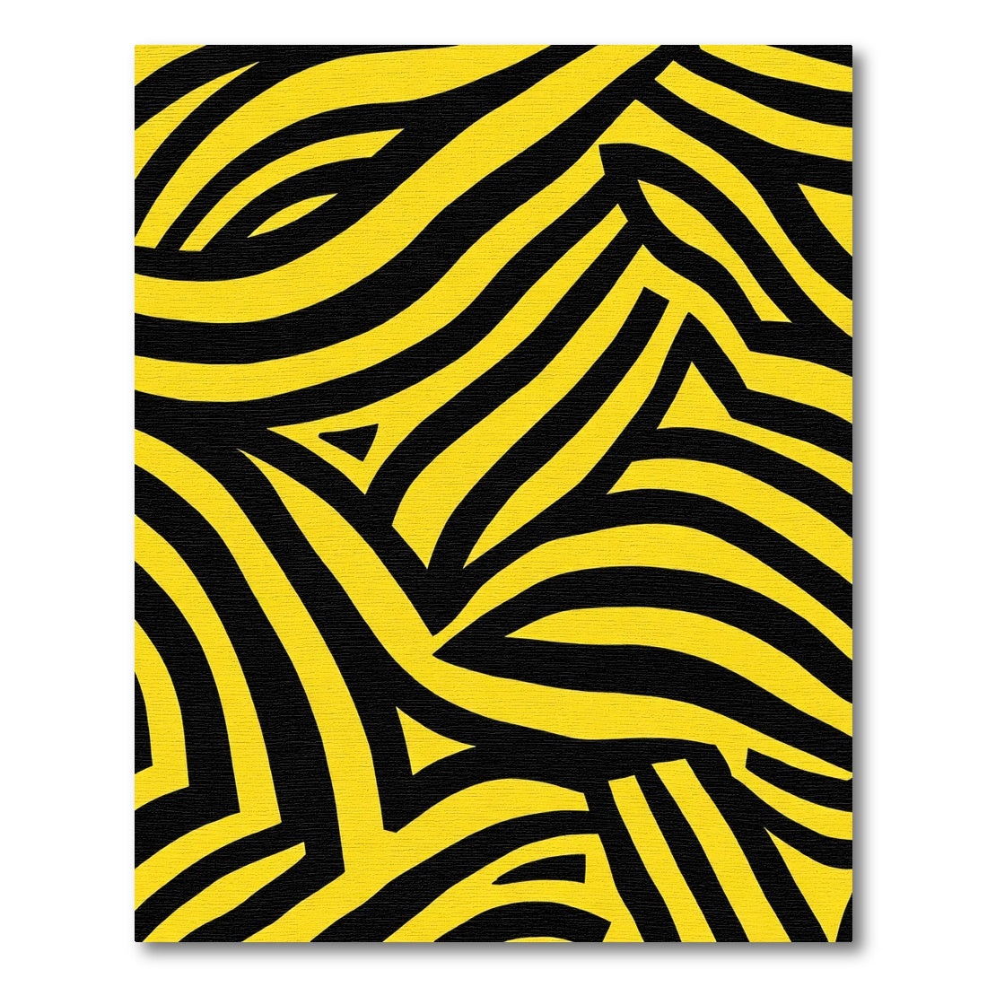 Bold Yellow Black Wavy Stripe Rug