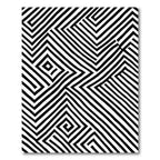 Monochrome Geometric Optical Illusion Rug
