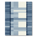 Deep Blue Cream Geometric Blocks Rug