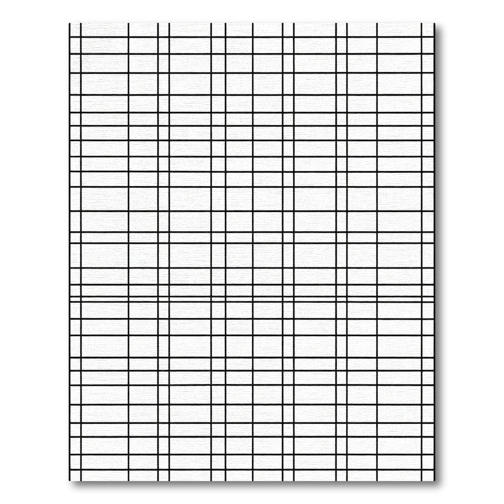 Classic Black White Grid Lines Rug
