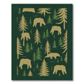 Forest Bear Silhouette Woodland Scene Rug