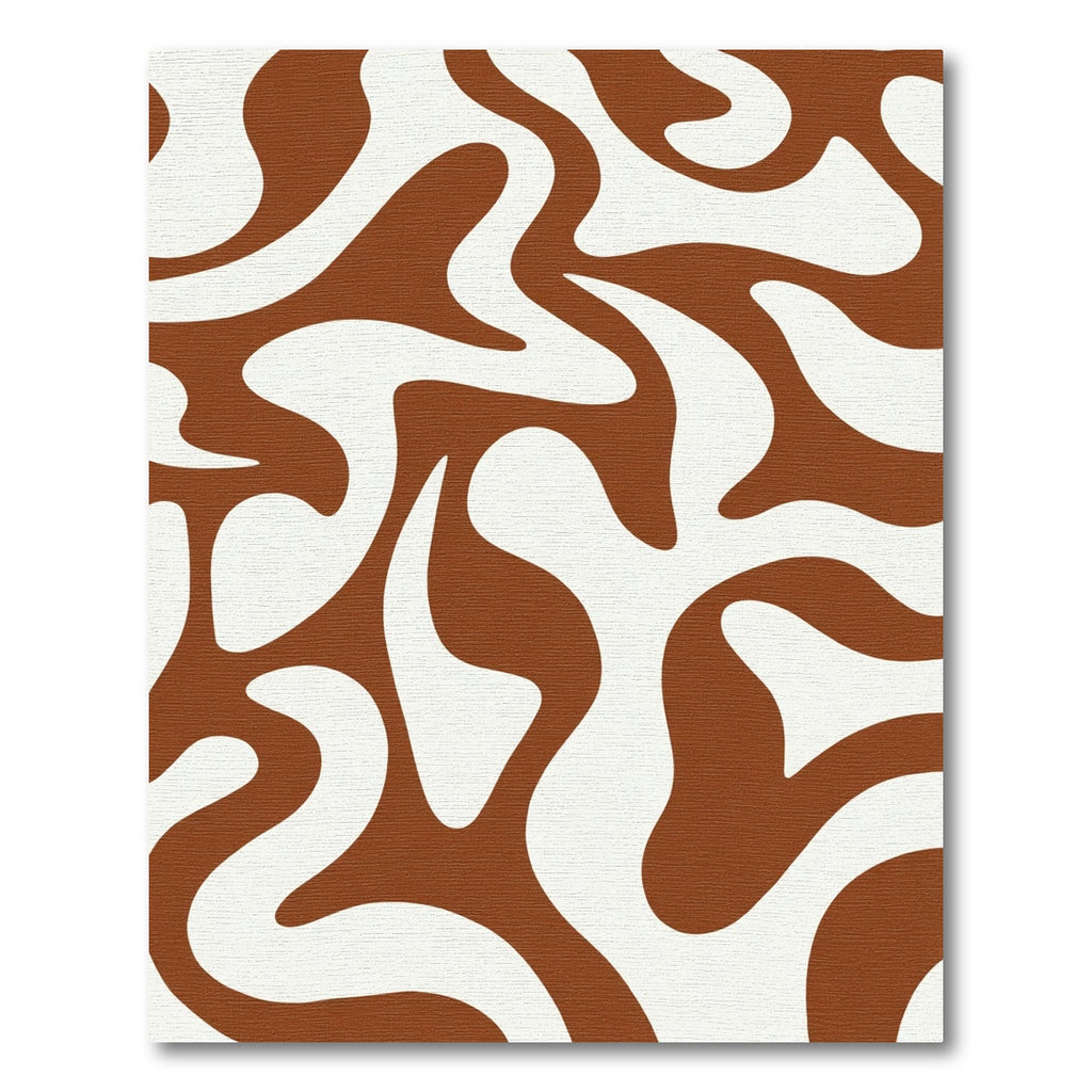 Brown and Cream Swirl Abstract Rug