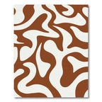 Brown and Cream Swirl Abstract Rug
