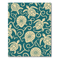 Coastal Teal Turtle Swirl Rug