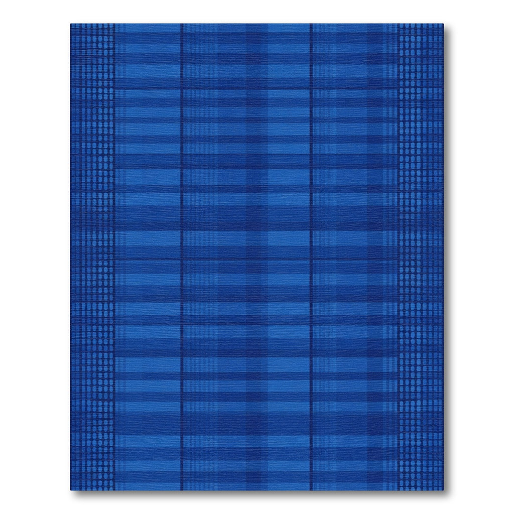 Deep Blue Gradient Plaid Dots Rug