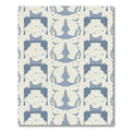 Pale Blue Cream Abstract Mirror Image Rug