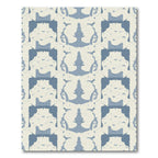 Pale Blue Cream Abstract Mirror Image Rug