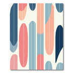 Mid Century Arches Blue Pink Cream Rug