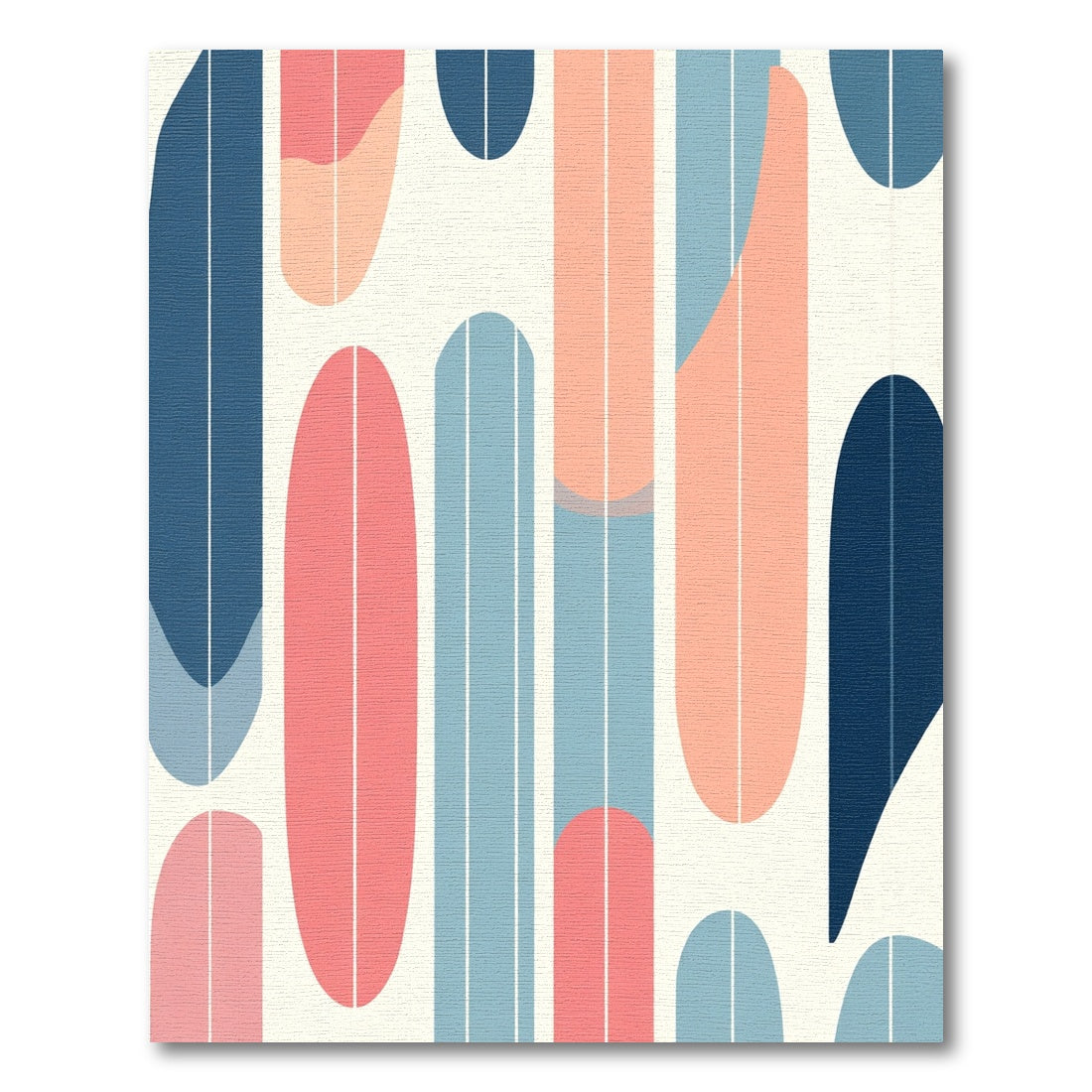 Mid Century Arches Blue Pink Cream Rug