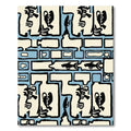 Abstract Faces Fish Blue Cream Rug