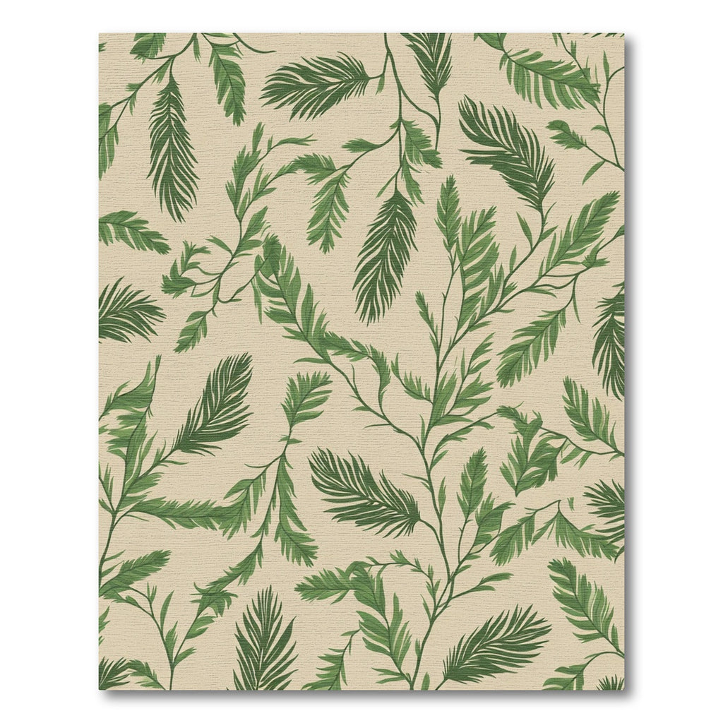 Lush Green Branch Foliage Pattern Rug