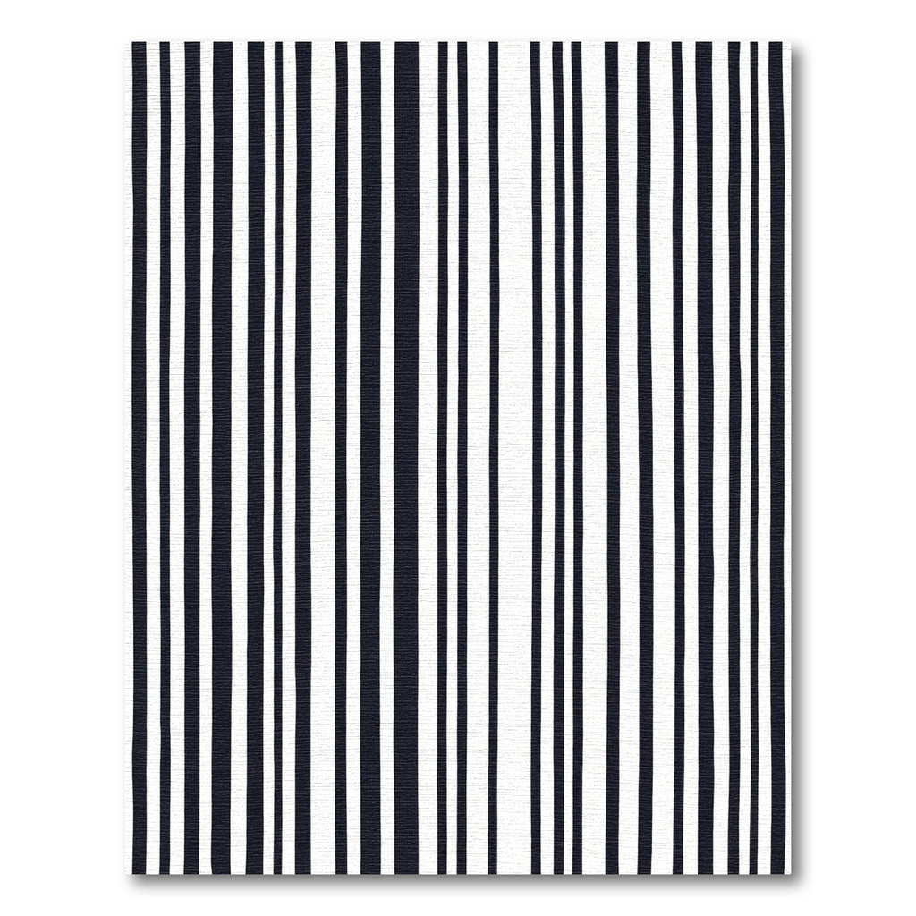 Modern Black White Vertical Stripes Rug