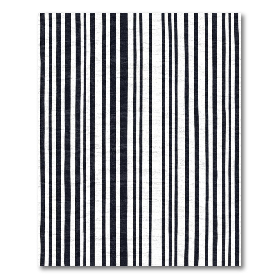 Modern Black White Vertical Stripes Rug
