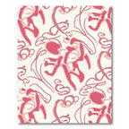 Abstract Pink Calligraphy Swirl Rug