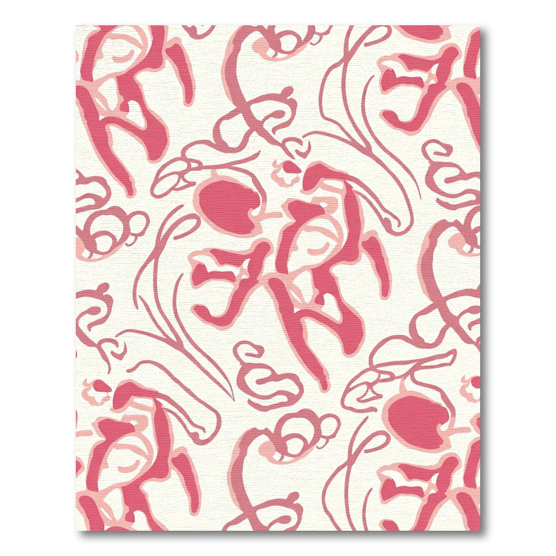 Abstract Pink Calligraphy Swirl Rug