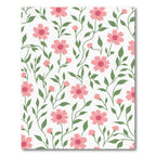 Pink Daisy Floral Vine Composition Rug