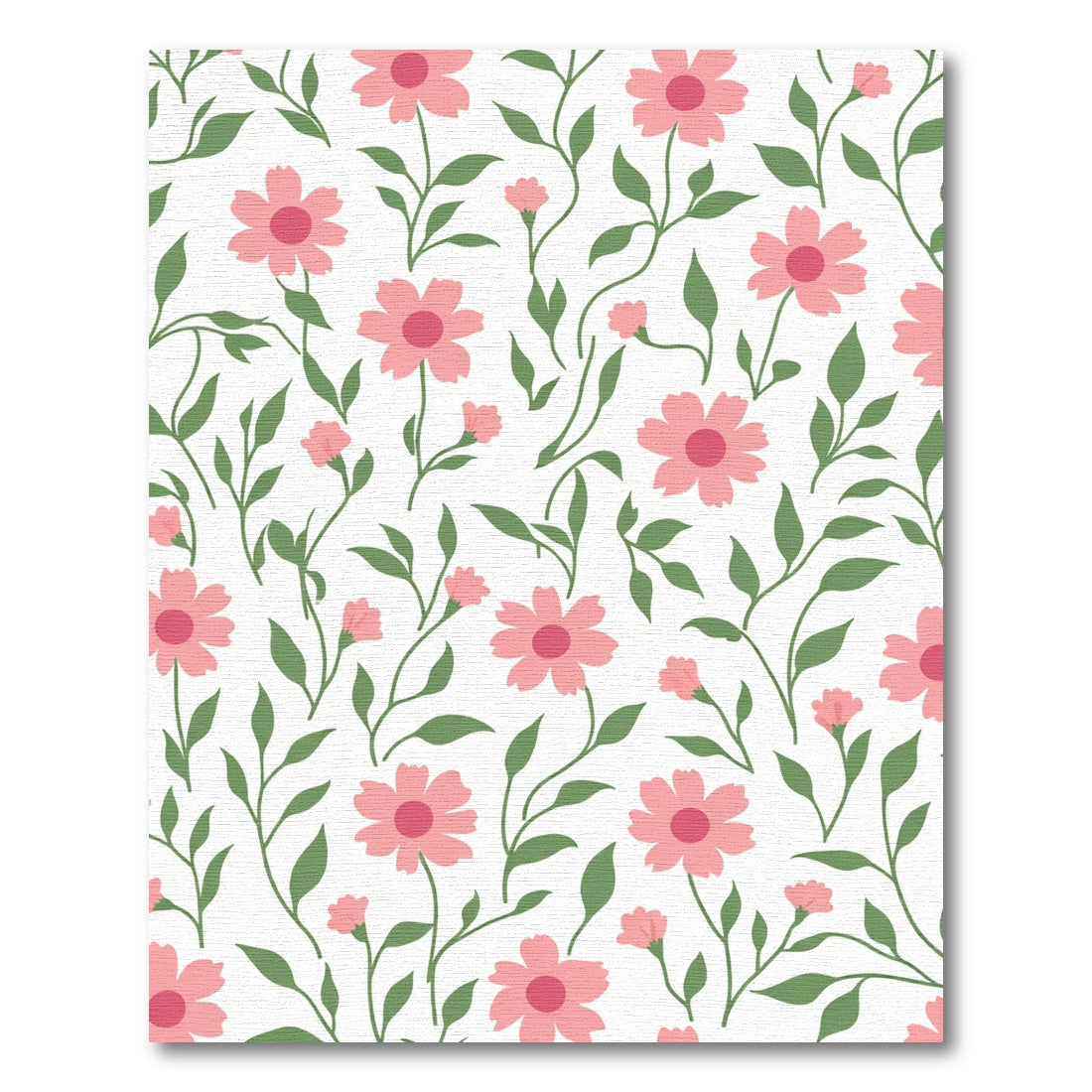 Pink Daisy Floral Vine Composition Rug