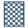 Classic Blue White Contemporary Checkerboard Rug