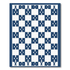 Classic Blue White Contemporary Checkerboard Rug