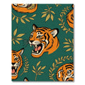Fierce Orange Tiger Jungle Leaf Rug