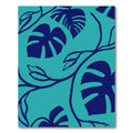 Vibrant Blue Tropical Monstera Leaf Rug