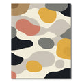 Abstract Ochre Coral Gray Blob Rug