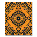 Orange and Black Paisley Floral Medallion Rug