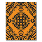 Orange and Black Paisley Floral Medallion Rug