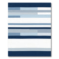 Modern Blue Gray Block Stripe Rug