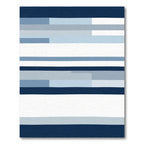 Modern Blue Gray Block Stripe Rug