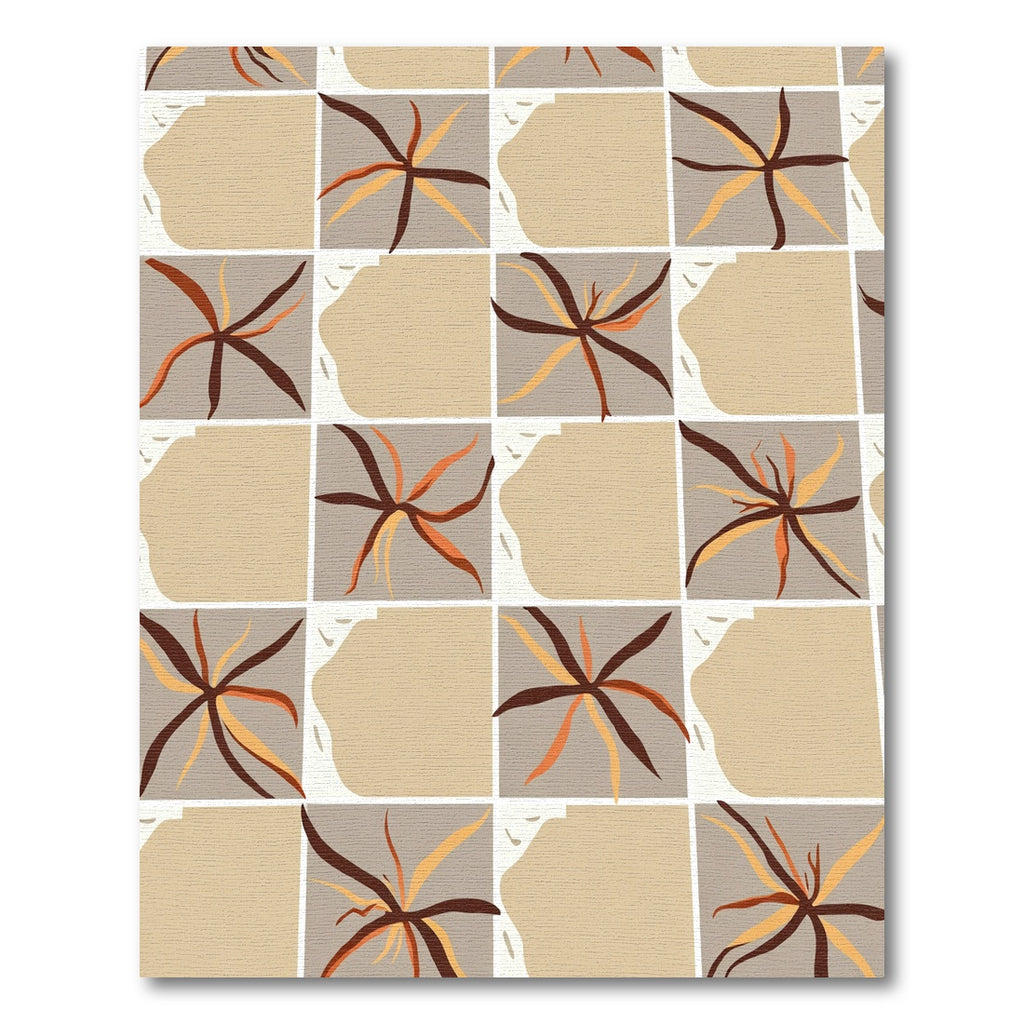 Earthy Geometric Abstract Starburst Rug