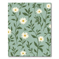 Green daisy floral vine washable rug