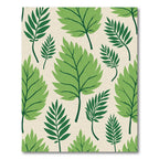 Green Leafy Branches Botanical Illustration Rug
