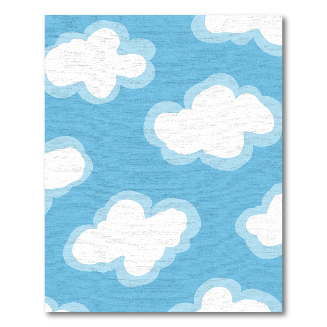 Whimsical White Clouds Blue Sky Repeat Rug