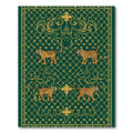 Emerald Green Golden Tiger Regal Frieze Rug