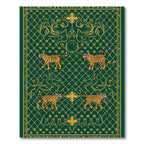 Emerald Green Golden Tiger Regal Frieze Rug