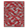 Red Gray Geometric Fragment Rug