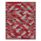 Red Gray Geometric Fragment Rug