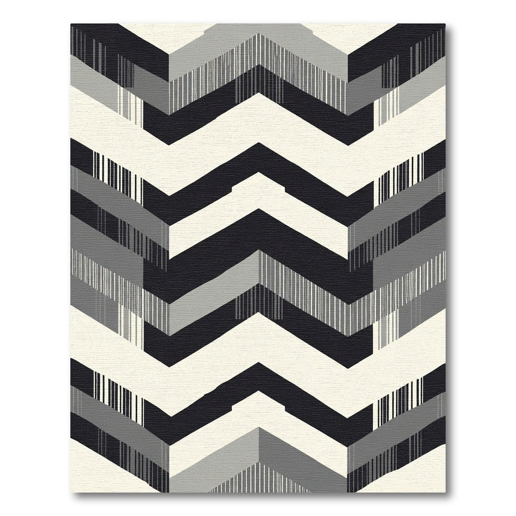 Monochromatic Chevron Geometric Stair Rug