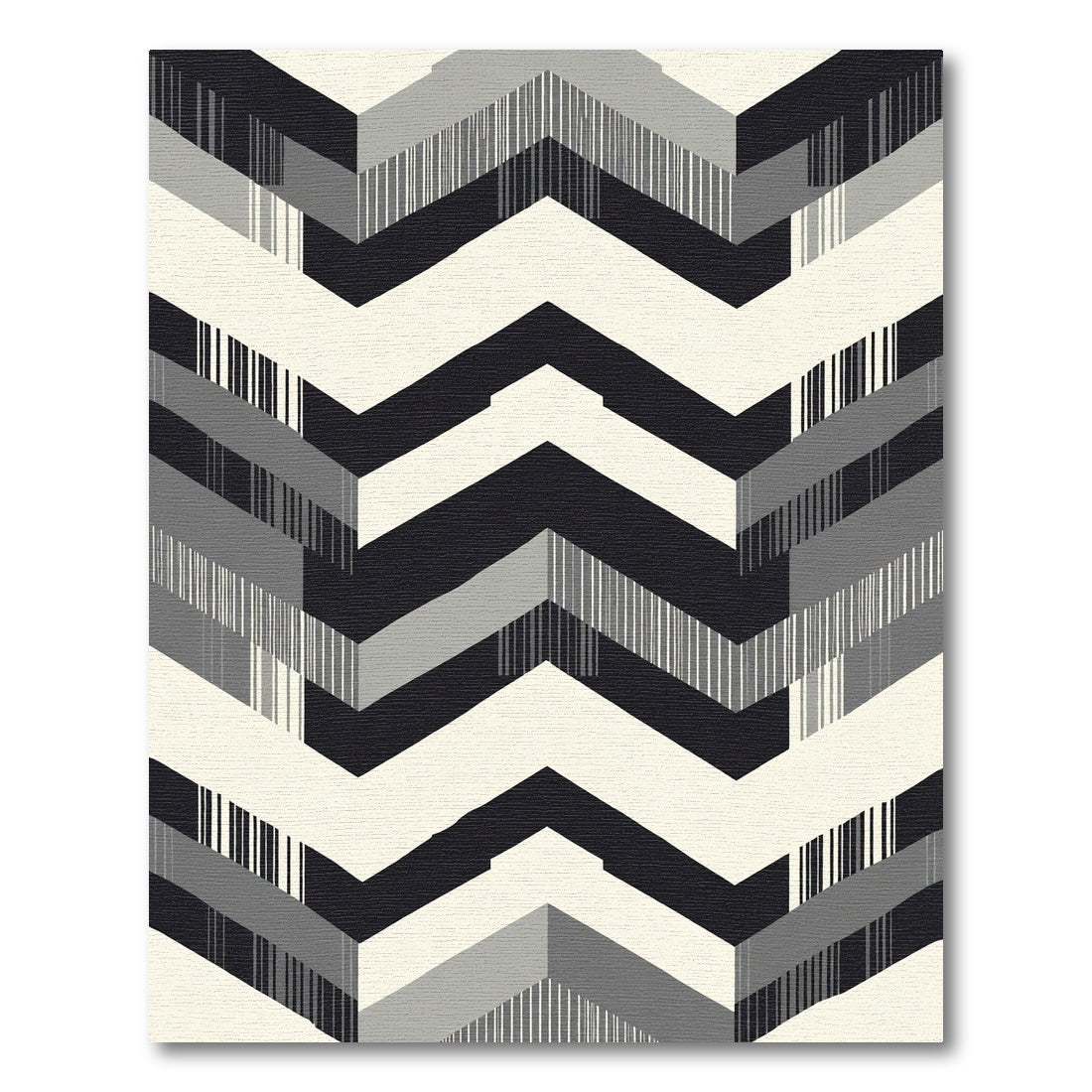 Monochromatic Chevron Geometric Stair Rug