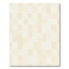Soft Ivory Geometric Checks Rug